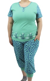 Пижамы для женщин большой размер (с бриджами/короткий рукав) 84937