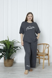 Пижама для женщин большой размер (футболка с брюками) 32047