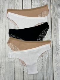 Трусы бесшовные для женщин (молодежные/кружевные) 83010-1