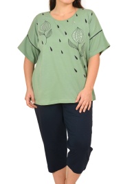 Пижамы для женщин большой размер ( с бриджами/с футболкой) 36016