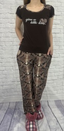 Пижамы для женщин с брюками (короткий рукав/вискоза) 90101