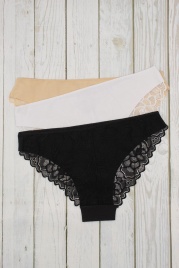 Трусы бесшовные для женщин (молодежные/кружевные) 83278-1