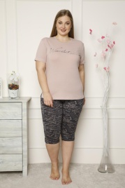 Пижамы для женщин  большой размер ( с бриджами/короткий рукав) 36023