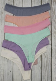 Стринги в рубчик для женщин 7 шт (молодежные) 798128