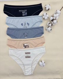 Трусы в рубчик  для женщин 5 шт (молодежные) 513024