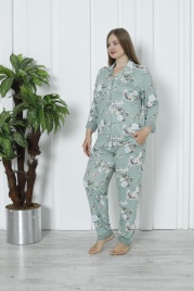 Пижама для женщин средний размер (длинный рукав с брюками) 22030