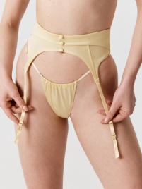 Трусы стринги-бразилиано с поясом для чулок Zlata желтый