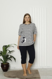 Пижамы для женщин большой размер (футболка с бриджами) 36051