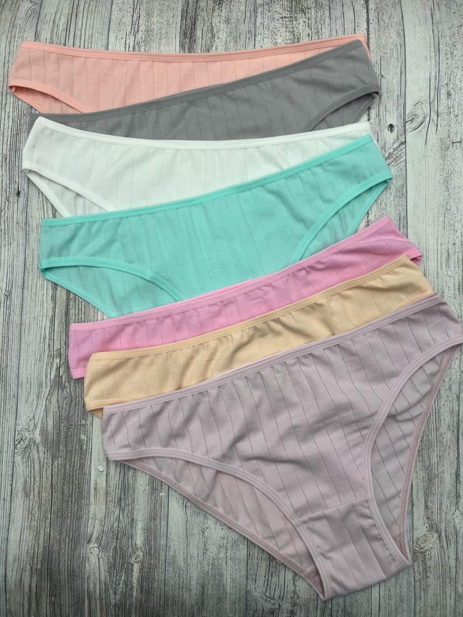 Трусы в рубчик для женщин 7 шт (молодежные) 713183 фото 3