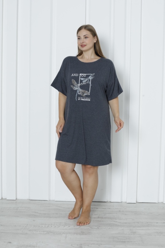 Сорочка для женщин большой размер (короткий рукав) 84329 фото 2