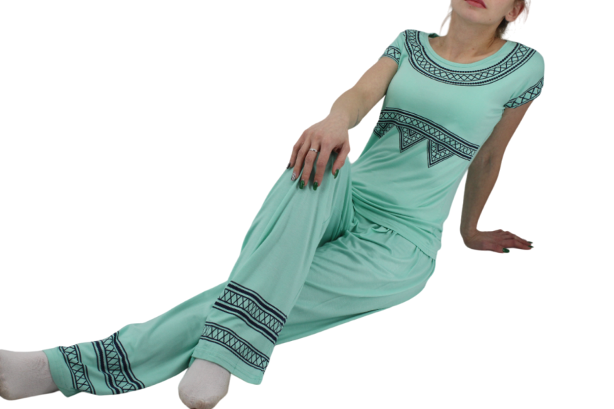 Пижамы для женщин с брюками (длинный рукав) 12334 фото 2