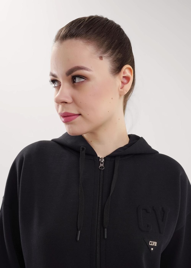 CLE LJ15-100 черн Толстовка женская фото 1