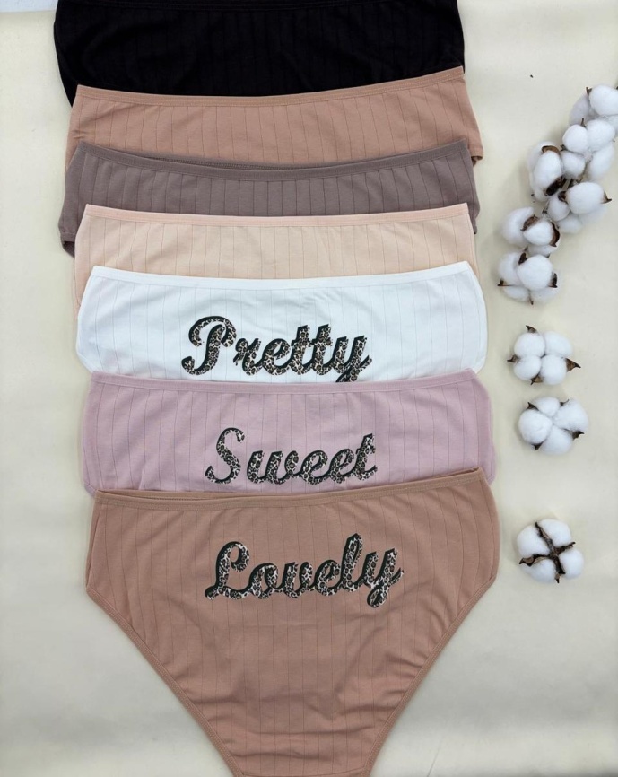 Трусы в рубчик для женщин 7 шт (средний размер) 724186 фото 1