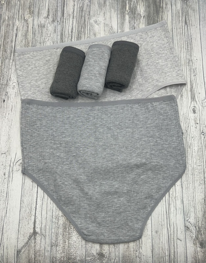 Трусы в рубчик для женщин ( большой размер/однотонные) 10043-82 фото 2