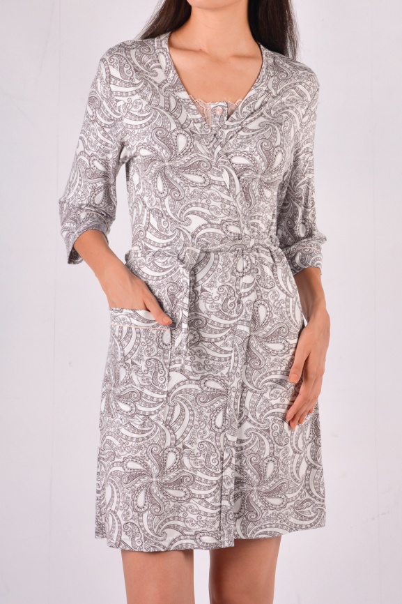 Комплект для женщин халат ( шорты/майка/вискоза) 91135 фото 2