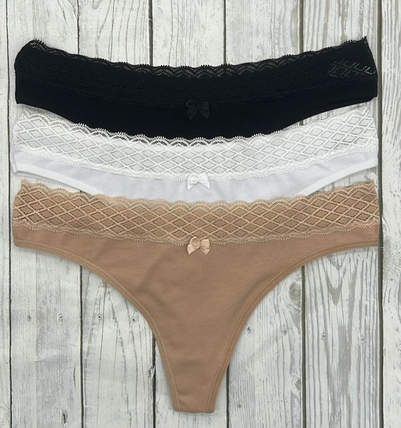 Стринги для женщин ( молодежные/кружевные/однотонные) 198240-1 фото 1