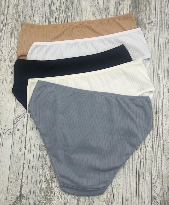 Трусы в рубчик для женщин (средний размер/однотонные) 124243-45 фото 2