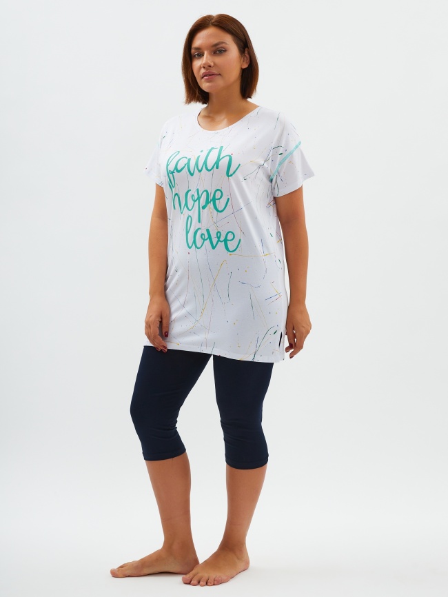 Пижамы для женщин  большой размер ( бриджами/короткий рукав) 26001 фото 3