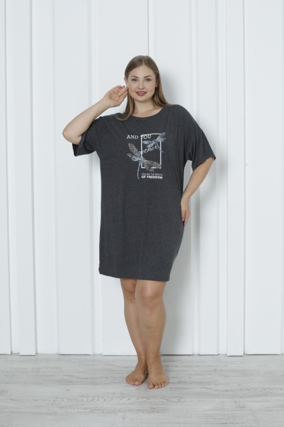 Сорочка для женщин большой размер (короткий рукав) 84329 фото 1