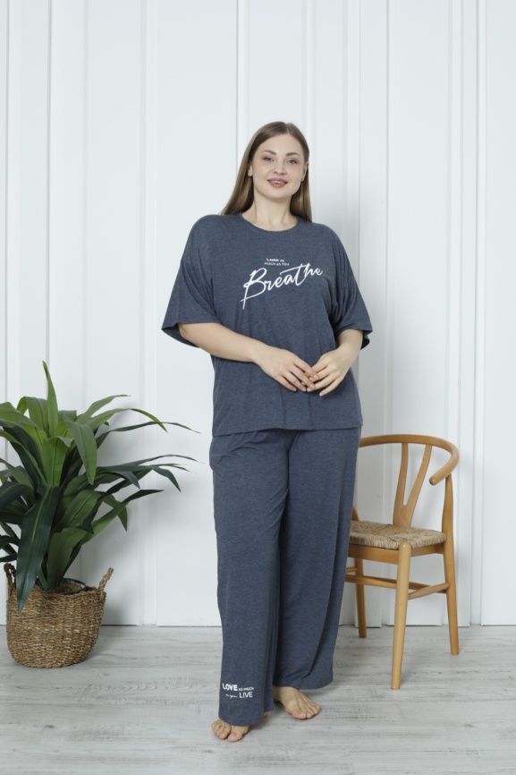 Пижама для женщин большой размер (футболка с брюками) 32047 фото 2