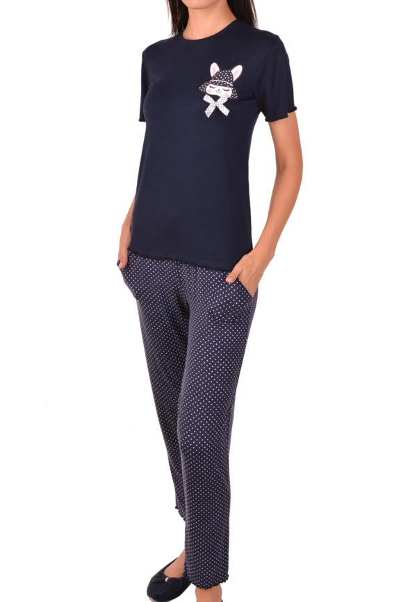 Пижамы для женщин  с брюками ( короткий рукав/вискоза) 99010 фото 1
