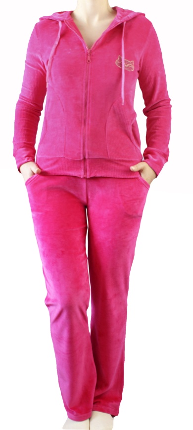 Пижамы для женщин с брюками (длинный рукав/велюр/с молнией/с капюшоном) 88131 фото 1