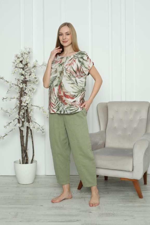 Пижама для женщин молодежная (футболка с брюками) 92266 фото 1