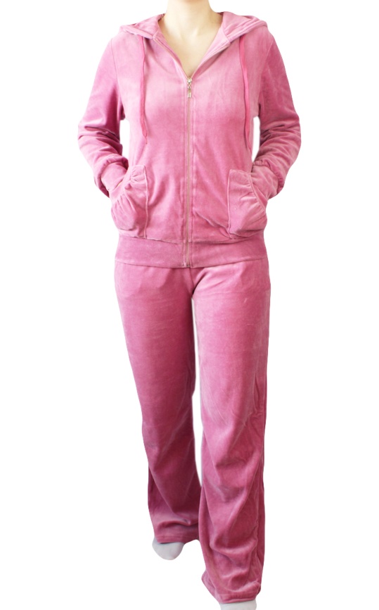 Пижамы для женщин большой размер (с брюками/длинный рукав/велюр/с капюшоном/с молнией) 84800, фото 2