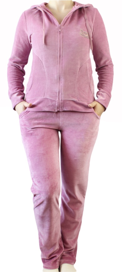 Пижамы для женщин с брюками (длинный рукав/велюр/с молнией/с капюшоном) 88131 фото 2