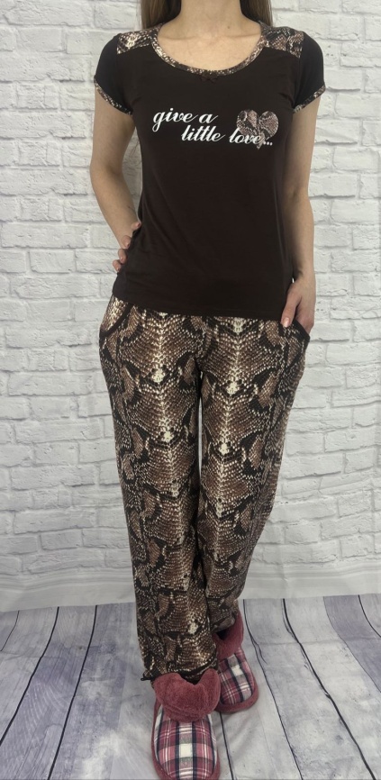 Пижамы для женщин с брюками (короткий рукав/вискоза) 90101 фото 1