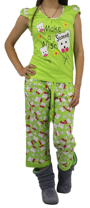 Пижамы для женщин с бриджами (короткий рукав) 82010 фото 2