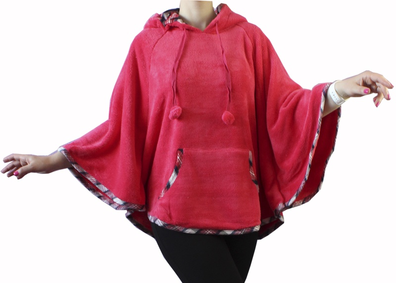 Пончо для женщин (с капюшоном/махро) 88165 фото 2