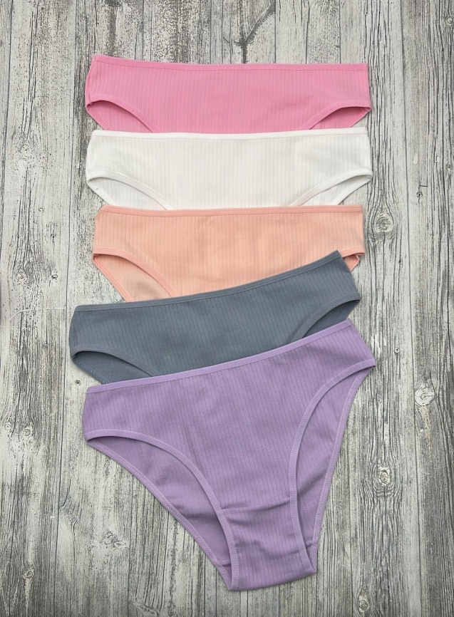 Трусы в рубчик для женщин ( молодежное/однотонные) 113243-2 фото 1
