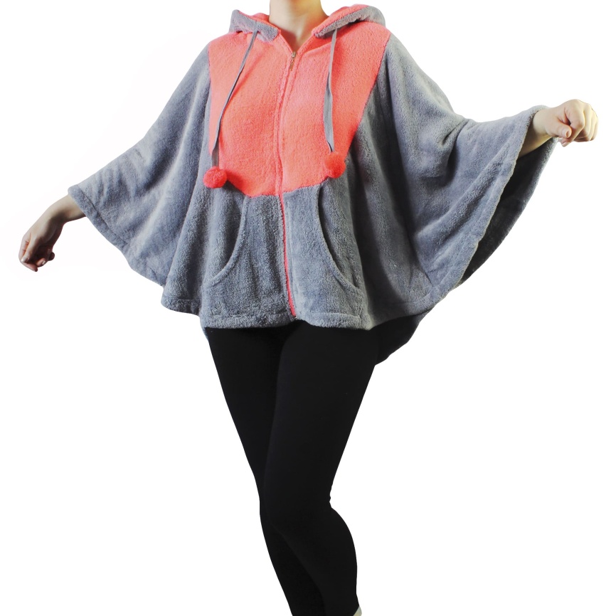 Пончо для женщин  (махро/с капюшоном) 88182 фото 1