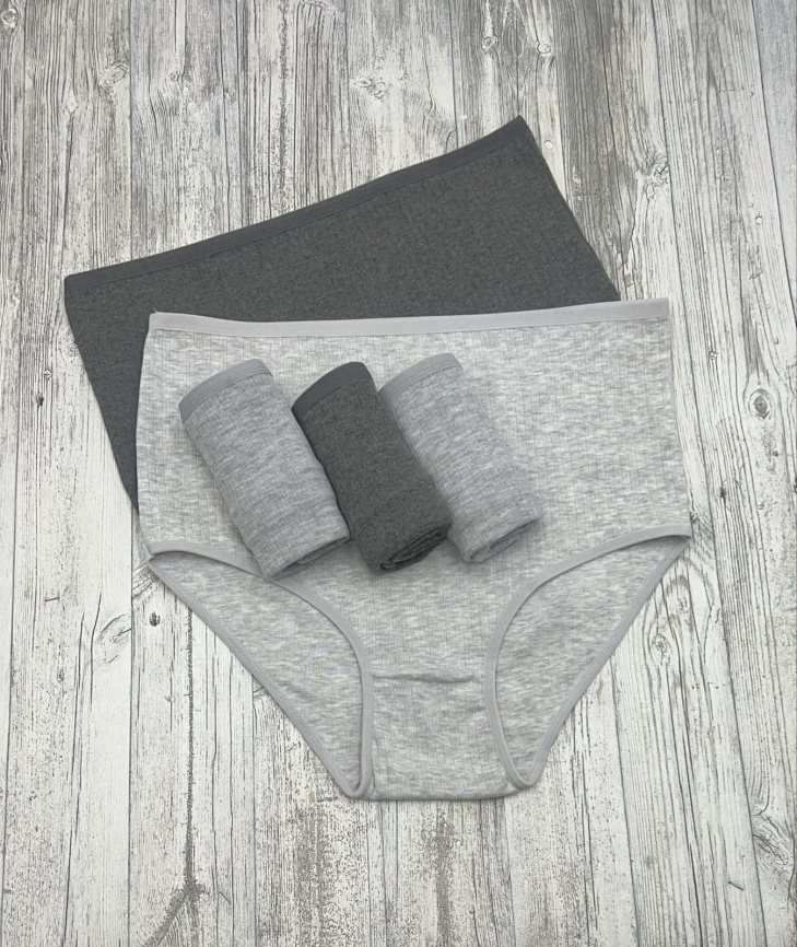 Трусы в рубчик для женщин ( большой размер/однотонные) 10043-82 фото 1