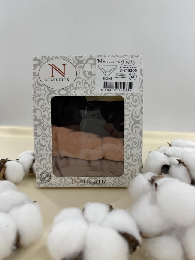 Трусы в рубчик для женщин 3 шт (молодежные) 313300 фото 3