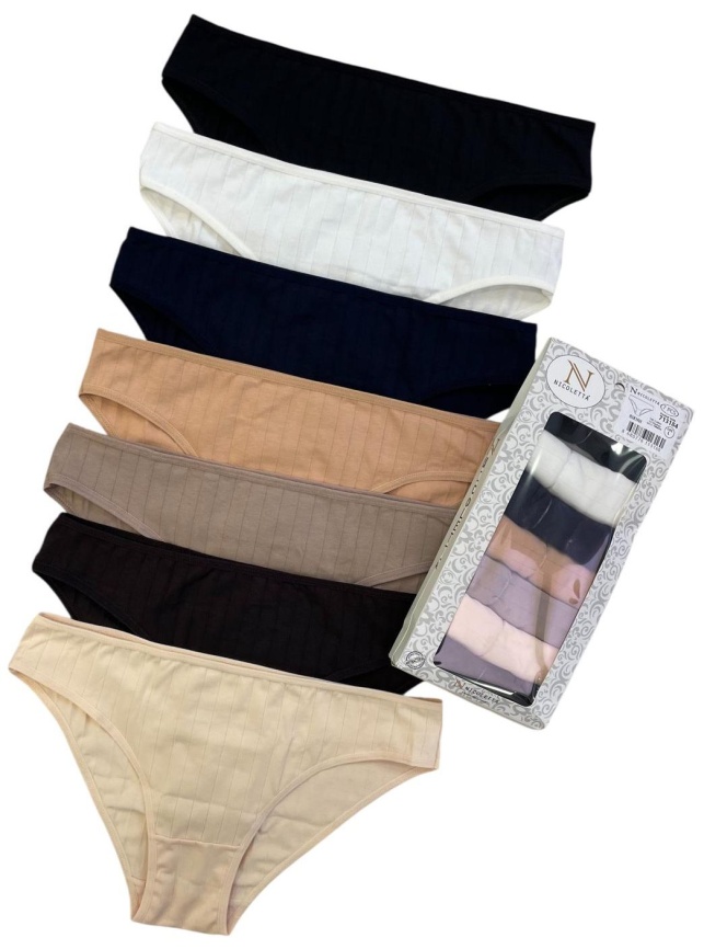 Трусы в рубчик для женщин 7 шт (молодежные) 713184 фото 1