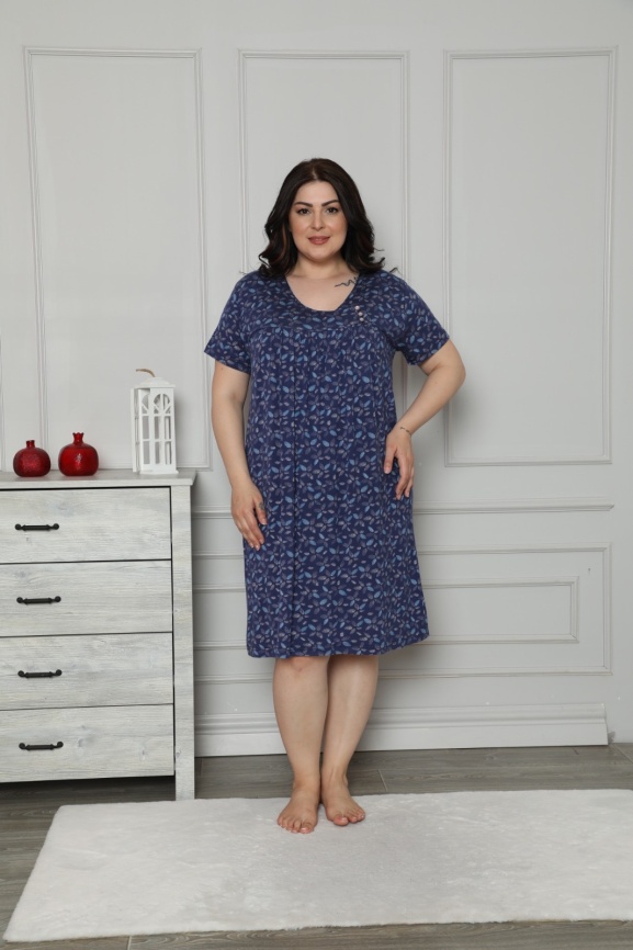 Сорочка для женщин большой размер (короткий рукав) 70090 фото 1