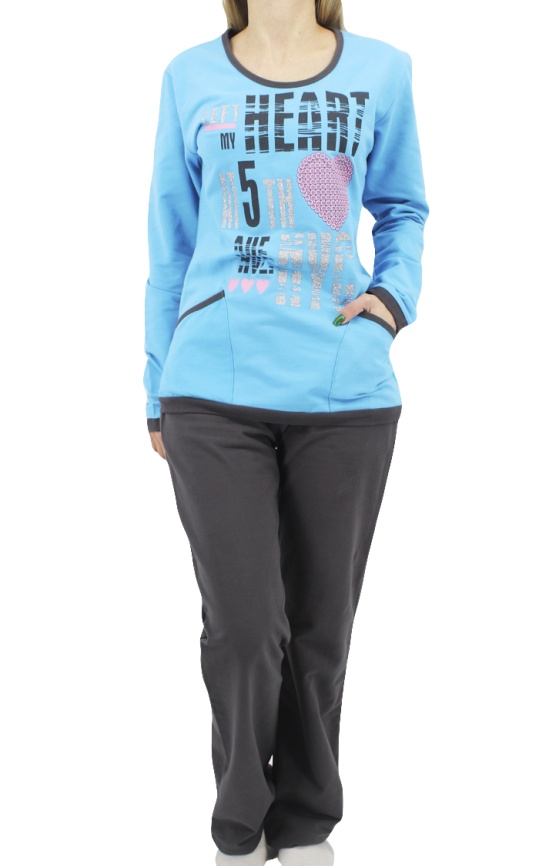 Пижамы для женщин с брюками (длинный рукав/утепленные) 88153 фото 1