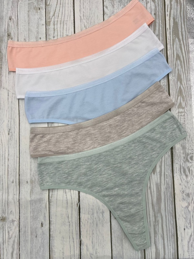 Стринги для женщин 5 шт (средний размер/однотонные) 597018 фото 2