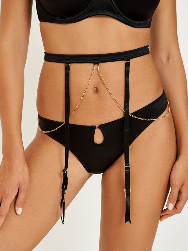 Трусы в наборе с поясом для чулок Melia черный фото 1