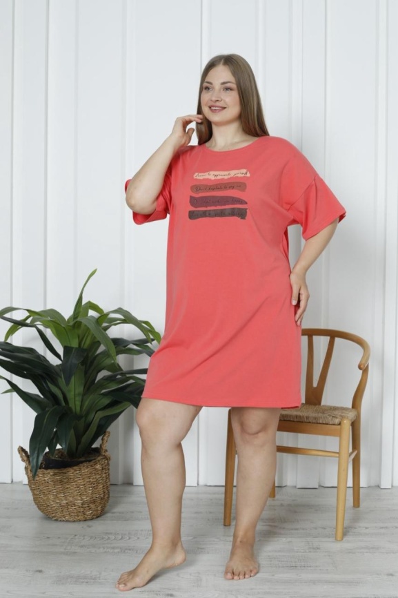 Сорочка для женщин большой размер (короткий рукав) 84324 фото 1