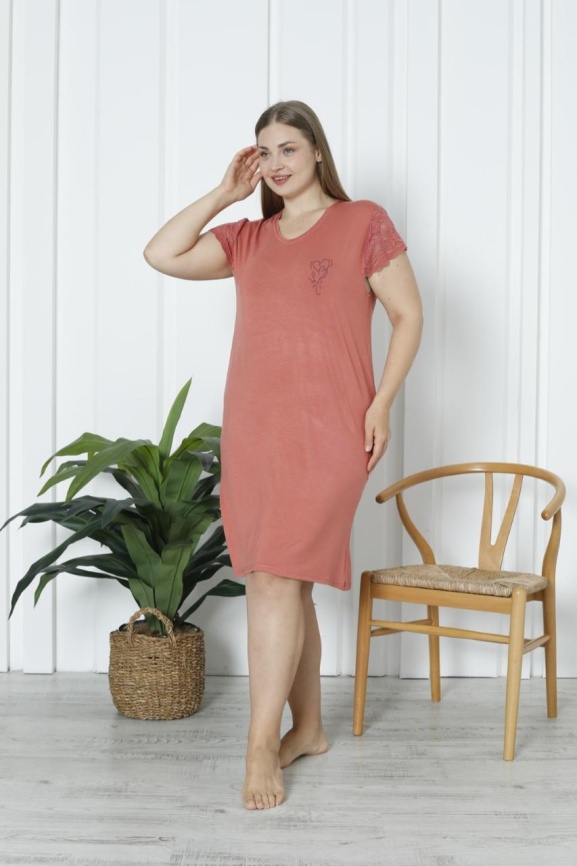 Сорочка для женщин большой размер (короткий рукав) 70189 фото 3