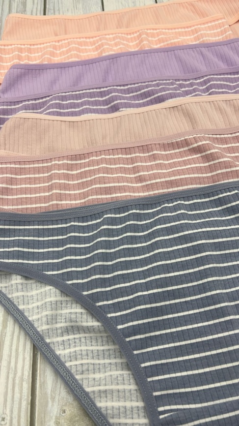 Трусы в рубчик для женщин 7 шт (молодежные) 713172 фото 3