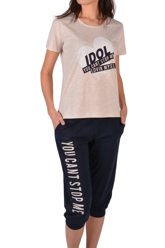 Пижамы для женщин с бриджами (короткий рукав) 82477 фото 2