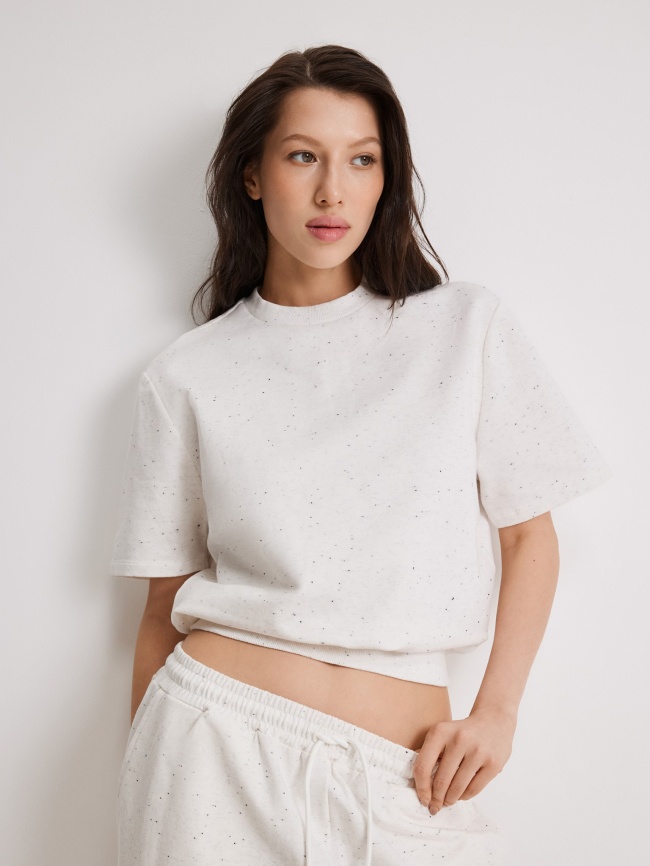 Джемпер с коротким рукавом жен. Latura белый меланж фото 1