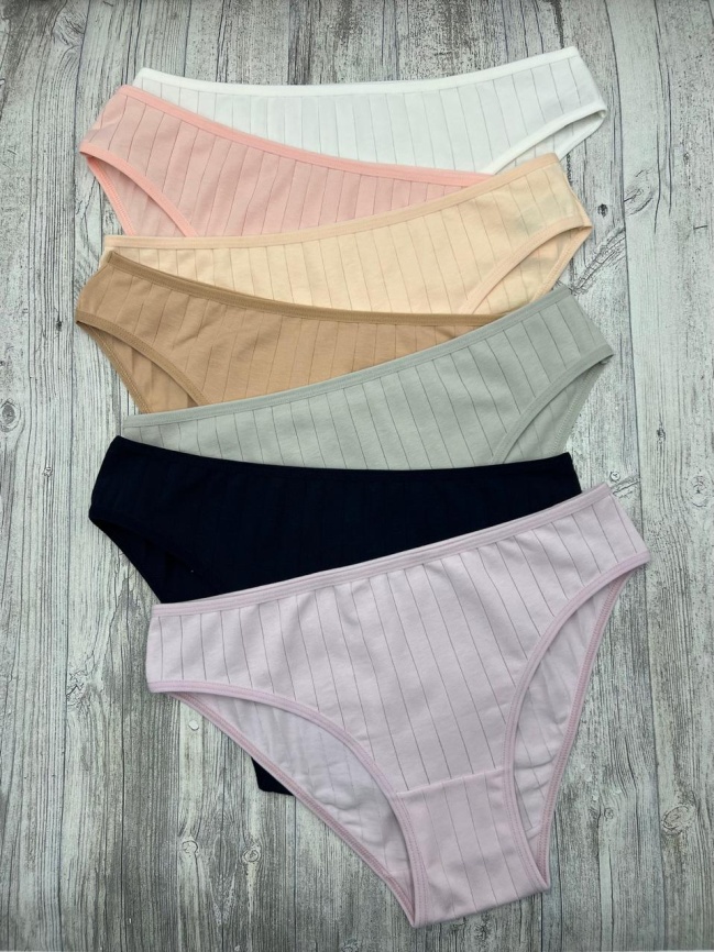 Трусы в рубчик для женщин 7 шт (молодежные) 713180 фото 1