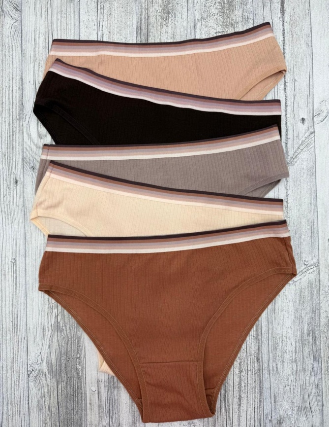 Трусы в рубчик для женщин ( молодежное/однотонные) 5-113283 фото 1