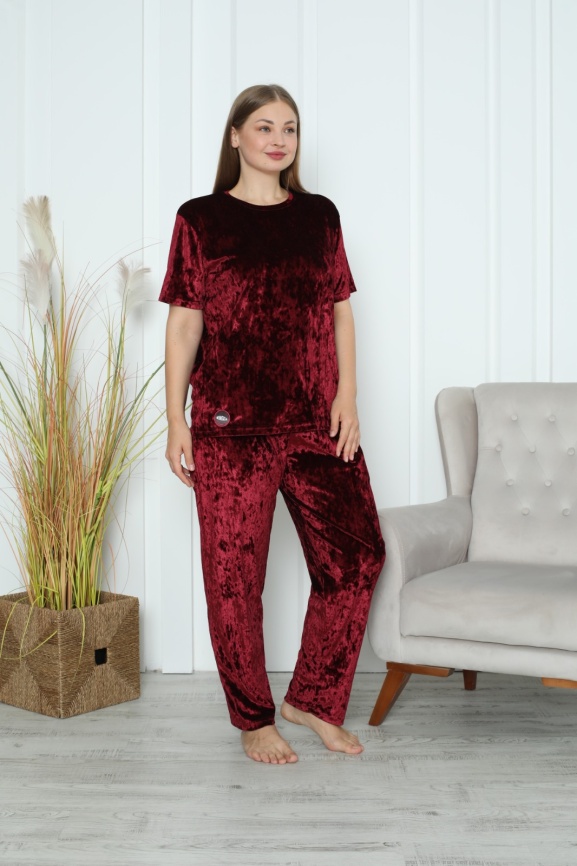 Пижама для женщин большой размер (короткий рукав с брюками) 87908 фото 1