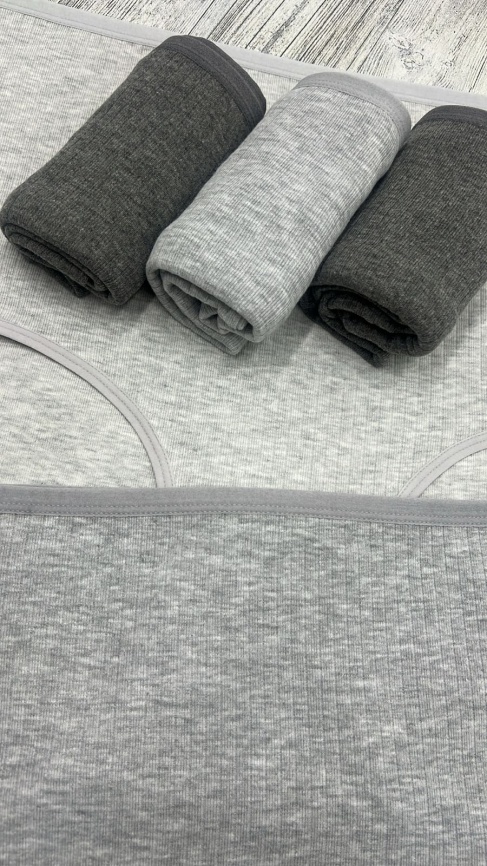 Трусы в рубчик для женщин ( большой размер/однотонные) 10043-82 фото 3